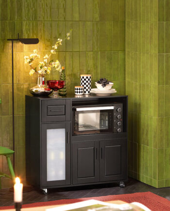 Køkkenskænk Med Plads Til Mikrobølgeovn 5x40x89 Sort