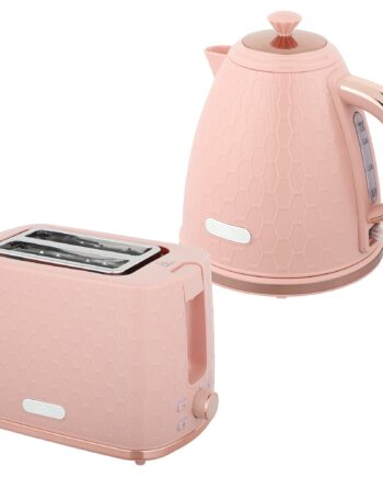Elkedel Brødristersæt 2200w Hurtigkogende Elkedel Med Automatisk Slukning Skivers Brødrister Med Krummebakke Pink