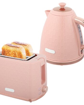 Elkedel Brødristersæt 2200w Hurtigkogende Elkedel Med Automatisk Slukning Skivers Brødrister Med Krummebakke Pink